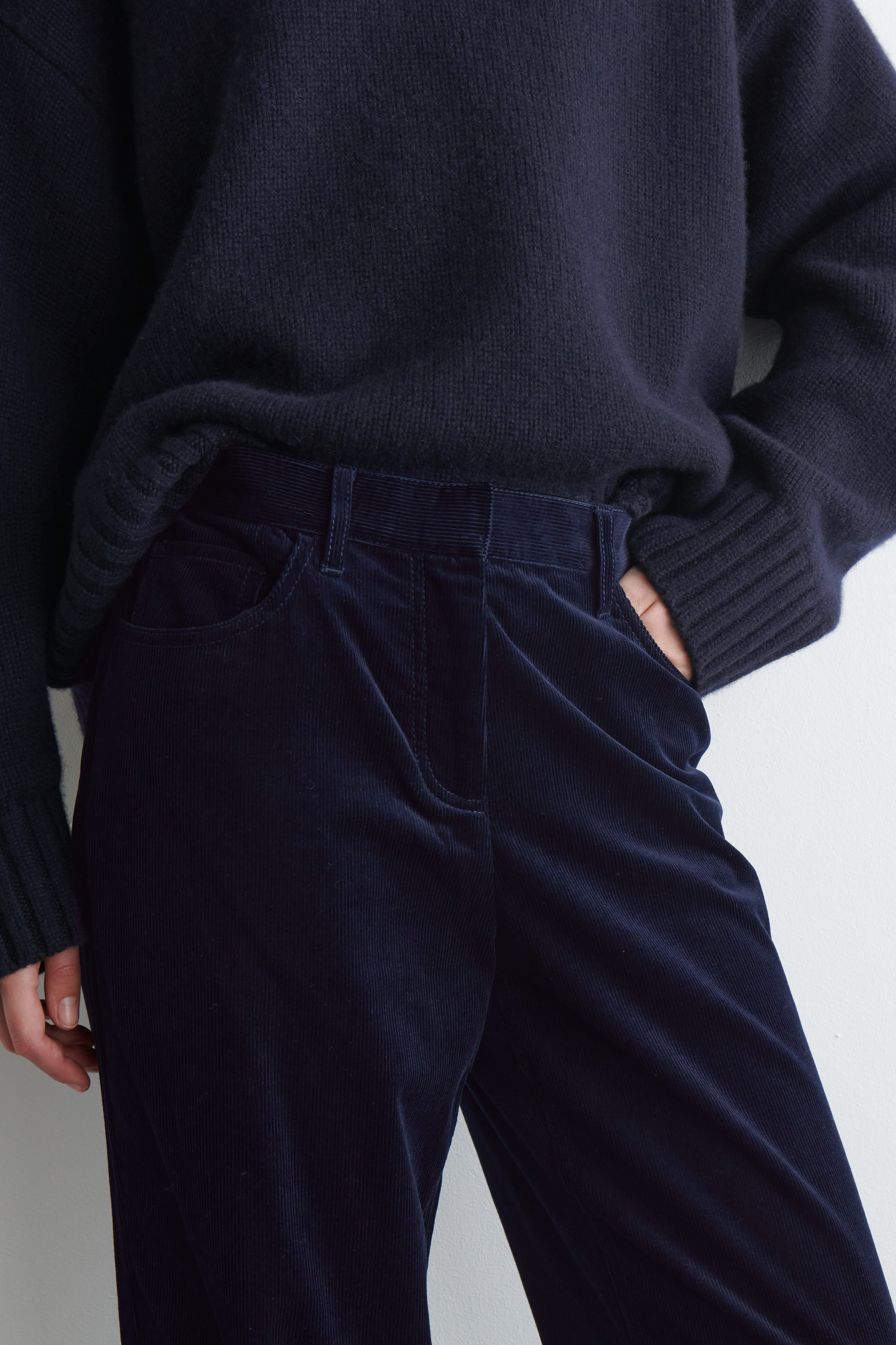 Corduroy Straight-Leg Trousers