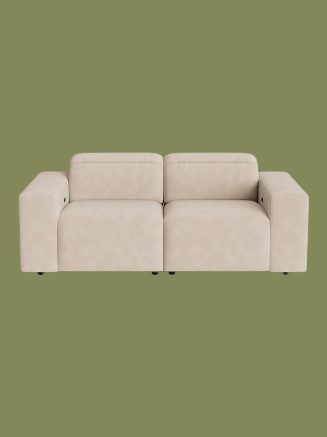 Sofa Club, Juno Real Leather Medium Motion Sofa in Stone Oat