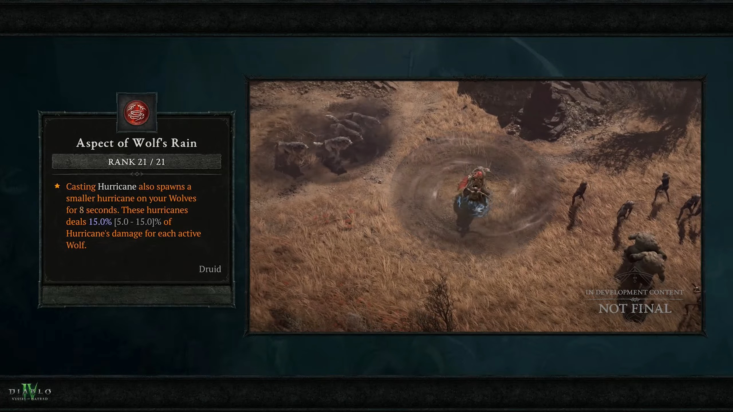 Slides showing changes to Druid class in Diablo 4