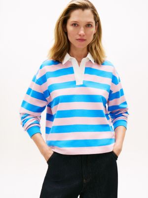 Stripe Rugby Polo T-Shirt