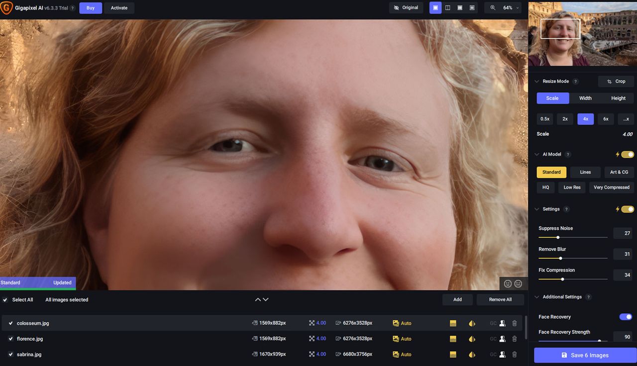 Gigapixel AI upscaled image of a woman.
