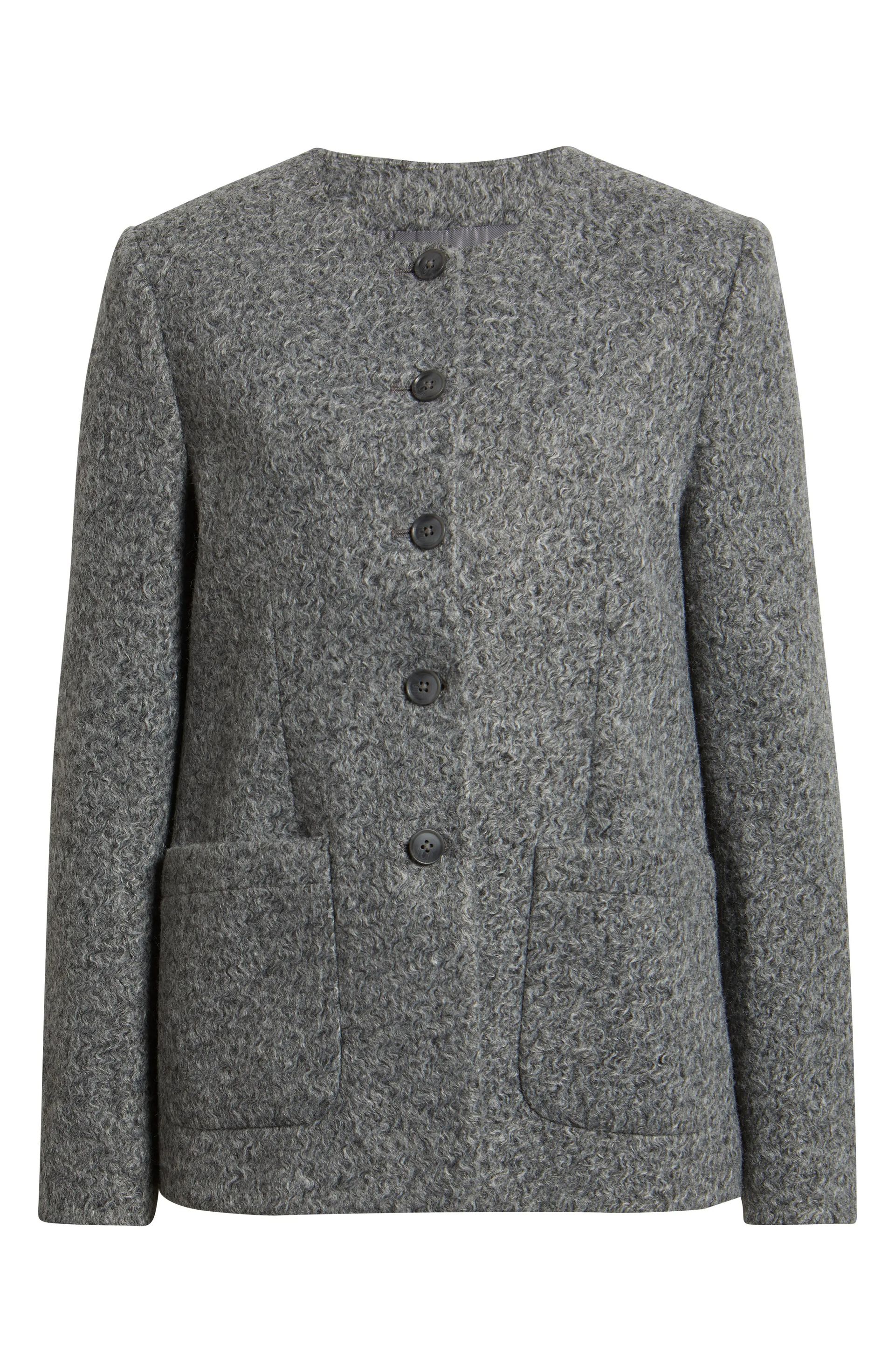 Textured Collarless Jacket