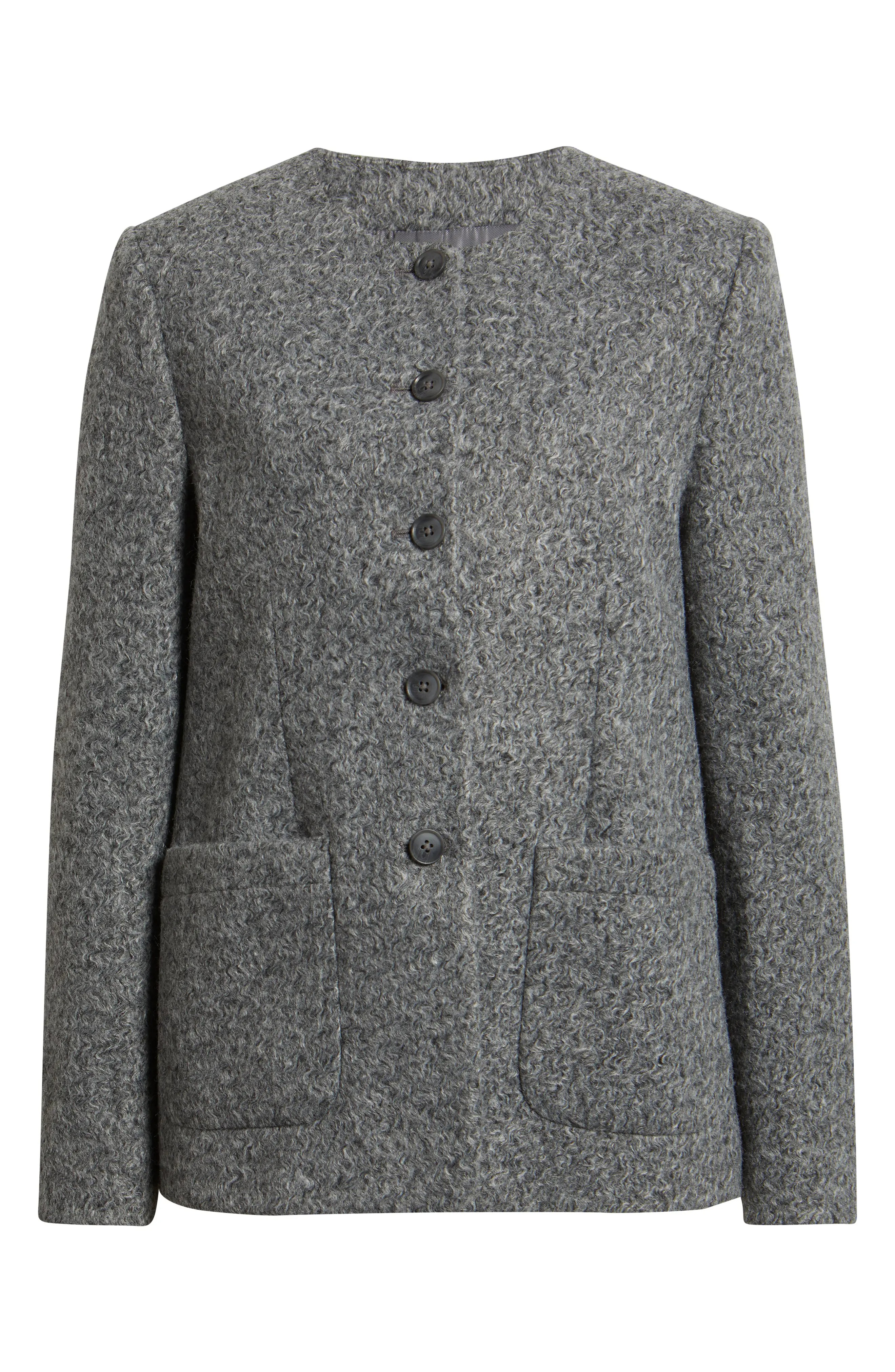 Textured Collarless Jacket