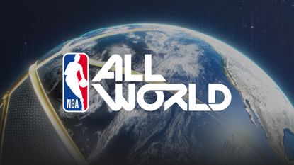 The NBA All World logo with the Earth as a background