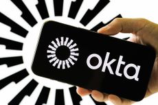 Okta logo displayed on smartphone screen