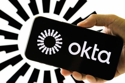 Okta logo displayed on smartphone screen
