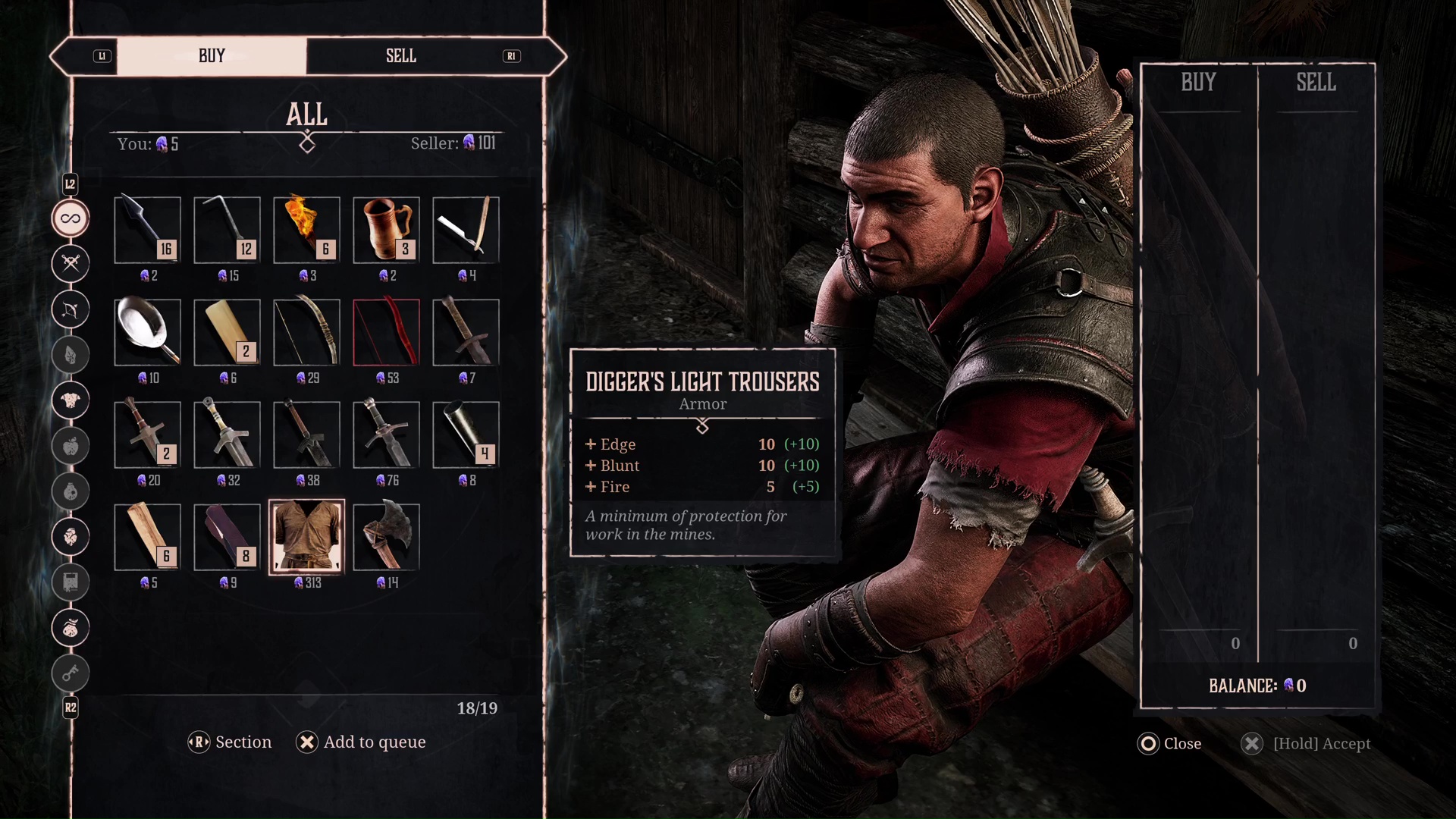 Fisk sells the player armor in Gothic 1 Remake
