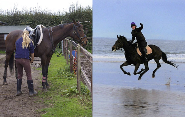 “This is Where To Now. I got her when she was eight, having been in racing until she was four, but after she had had many homes. I’ve now had her for three years and she’s since won a BE100 and been placed in multiple other BE events. She’s been to the British Dressage Nationals and almost got to Badminton for the Mitsubishi Motors Cup while also being an awesome all-rounder” — Ellie James