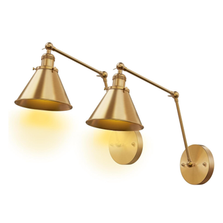 Two gold sconces