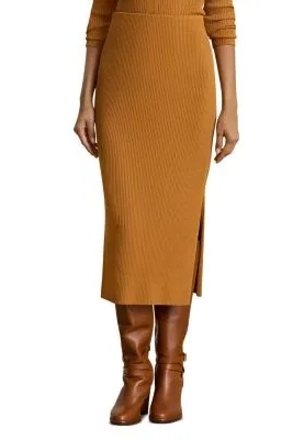 Ralph Lauren, Rib Knit Pencil Midi Skirt