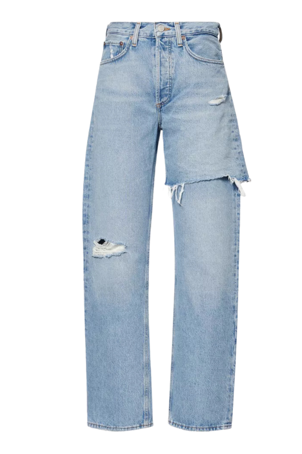 Amryn Distressed Straight-Leg Denim Jeans