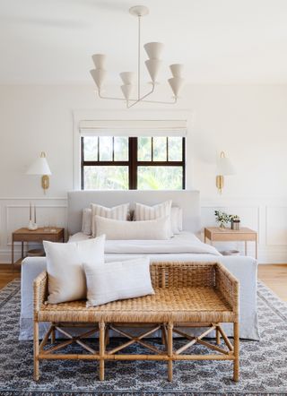 bedroom with bed in front of the window