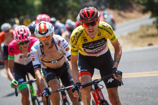 Tejay van Garderen (BMC) responds to attacks from the main group on August 8, 2018 in Cedar City, Utah.