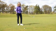 Golf ball moved by the wind