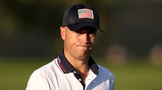 Justin Thomas wearing a Team USA cap at the Ryder Cup