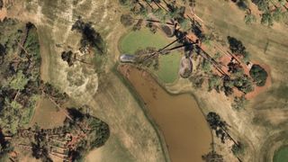 Fallen trees at Augusta National Golf Club due to Hurricane Helene