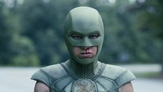 Nhut Le as bloodied Judomaster in Peacemaker Season 2