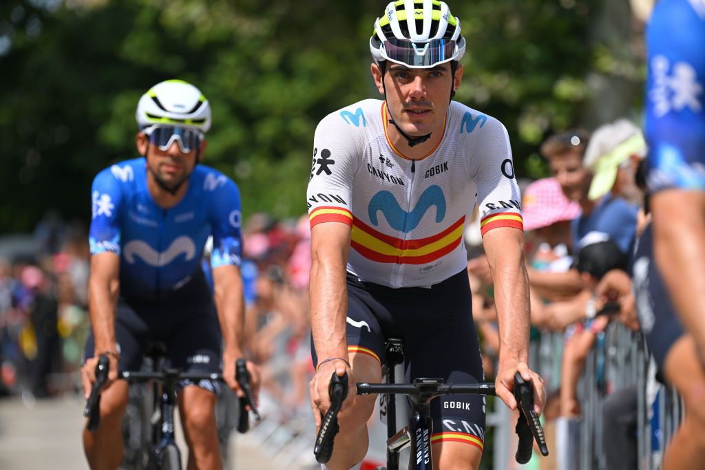 SAINTPAULTROISCHATEAUX FRANCE JULY 17 Alex Aranburu of Spain and Movistar Team prior to the 111th Tour de France 2024 Stage 17 a 1778km stage from SaintPaulTroisChateaux to Superdevoluy 1500m UCIWT on July 17 2024 in SaintPaulTroisChateaux France Photo by Tim de WaeleGetty Images