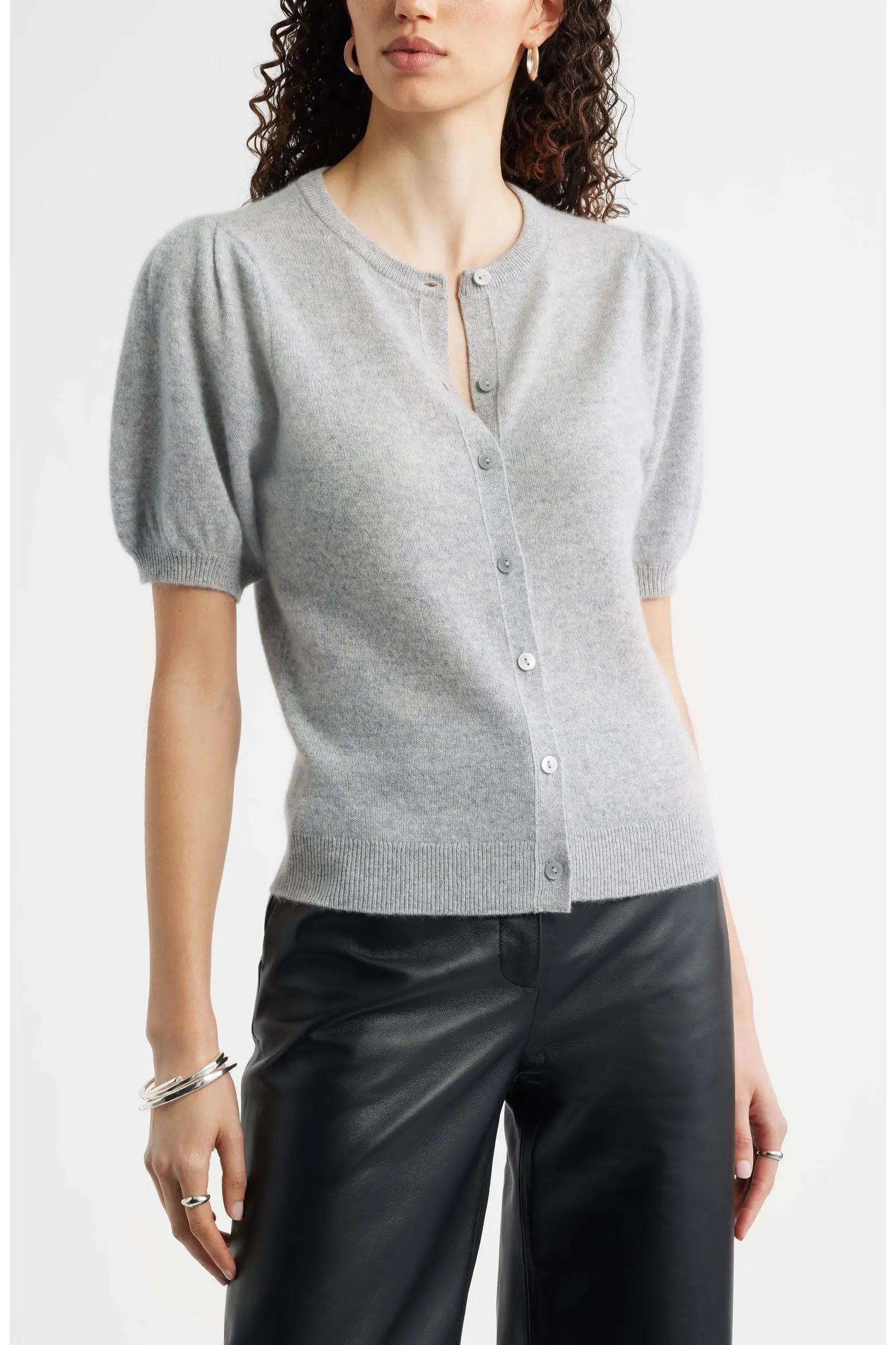 Nordstrom, Puff Sleeve Cashmere Cardigan