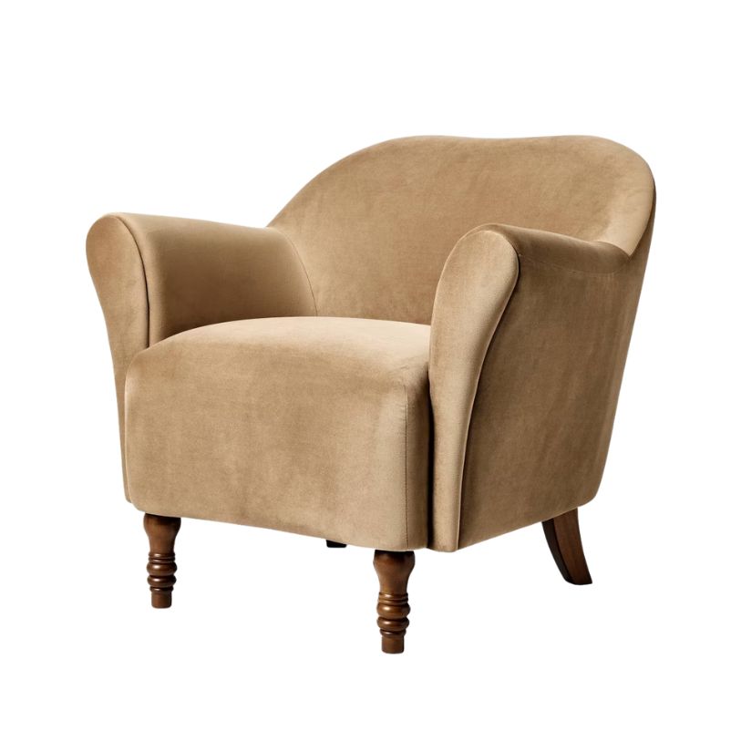 Threshold designed w/Studio McGee, Turned Leg Velvet Accent Chair Tan