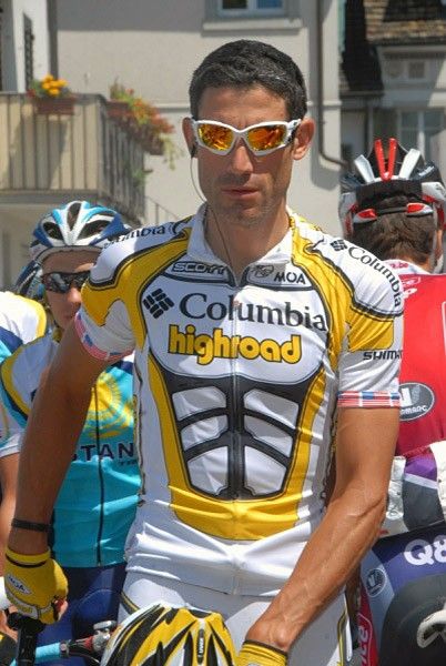 George Hincapie (Team Columbia-Highroad) on the start line.