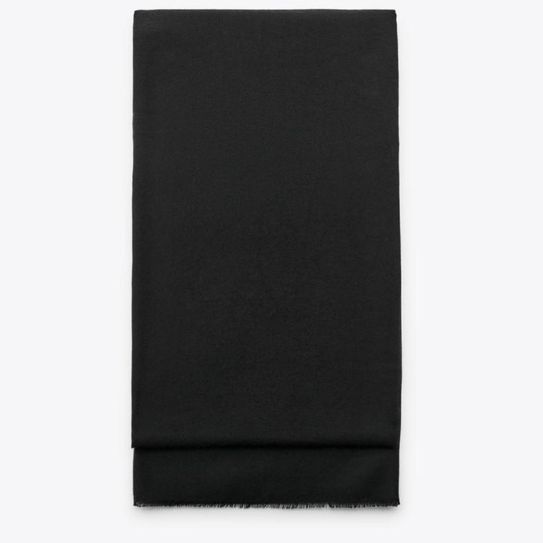 Zara Soft Plain Black Scarf