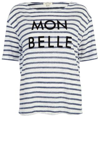 River Island Blue Stripe Mon Belle Linen T-Shirt, £18