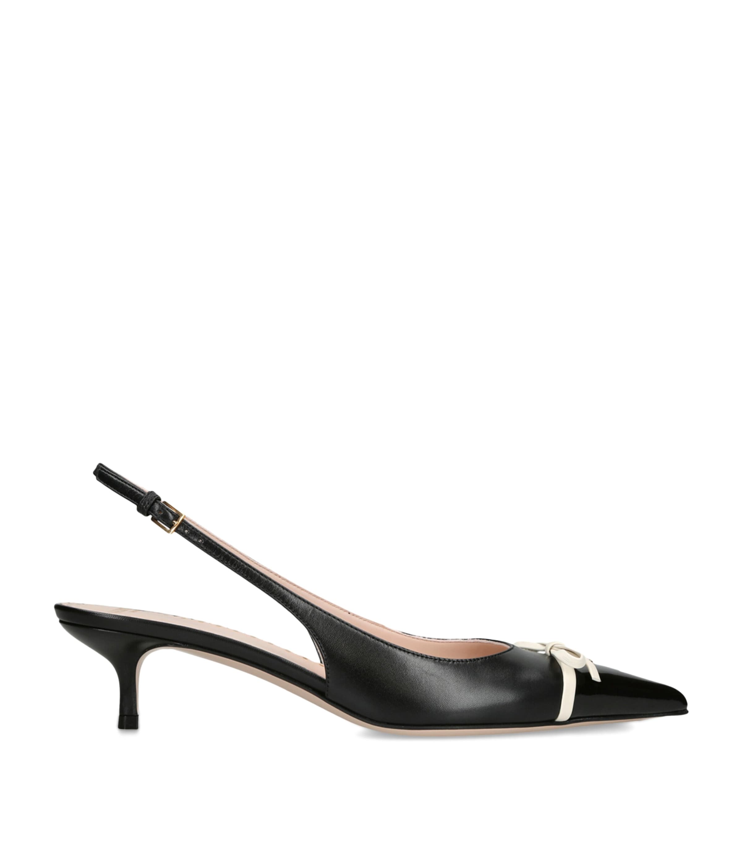 Valentino Garavani Leather Baypointe Slingback Heels 45
