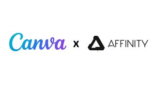 Canva and Affinity logos on a white background