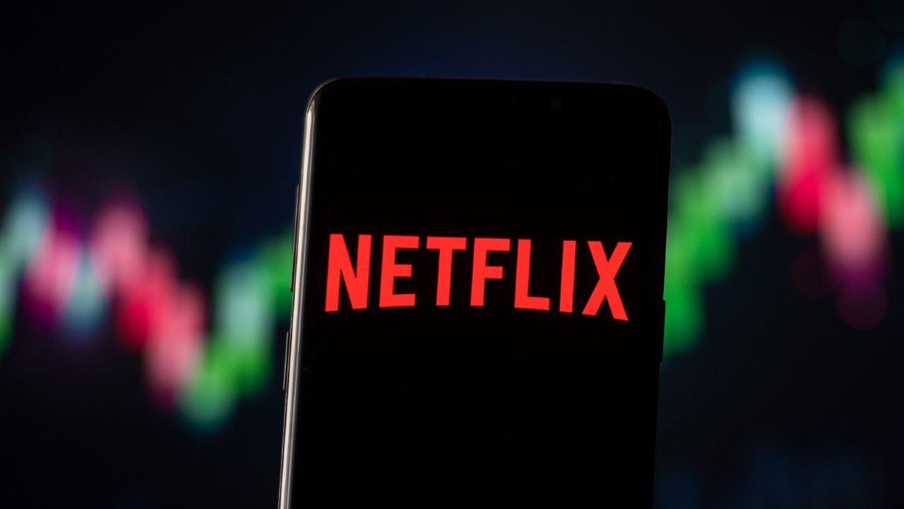 Netflix logo displayed on phone