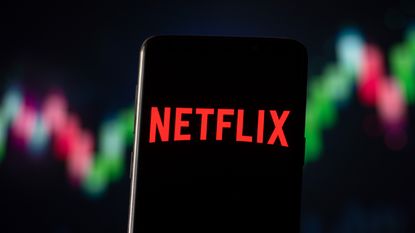 Netflix logo displayed on phone