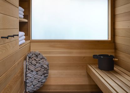 A home sauna made of wood