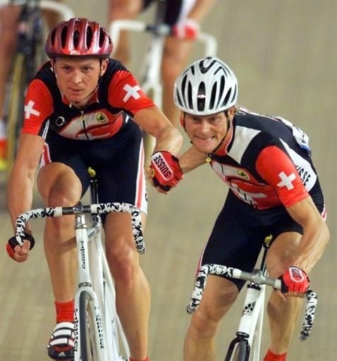 Kurt Betschart and Bruno Risi ride for Switzerland at the 2000 Olympic Games in Sydney.