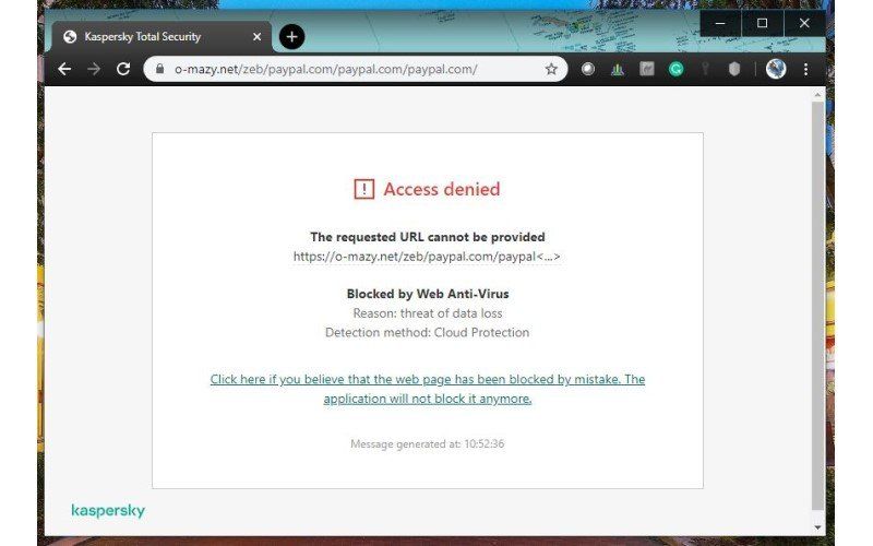 Kaspersky Browser Extension Block Site Edited
