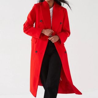 Red longline coat from Very