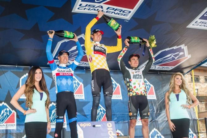 Tom Danielson, Tejay van Gardern and Serghei Tvetcov on the podium