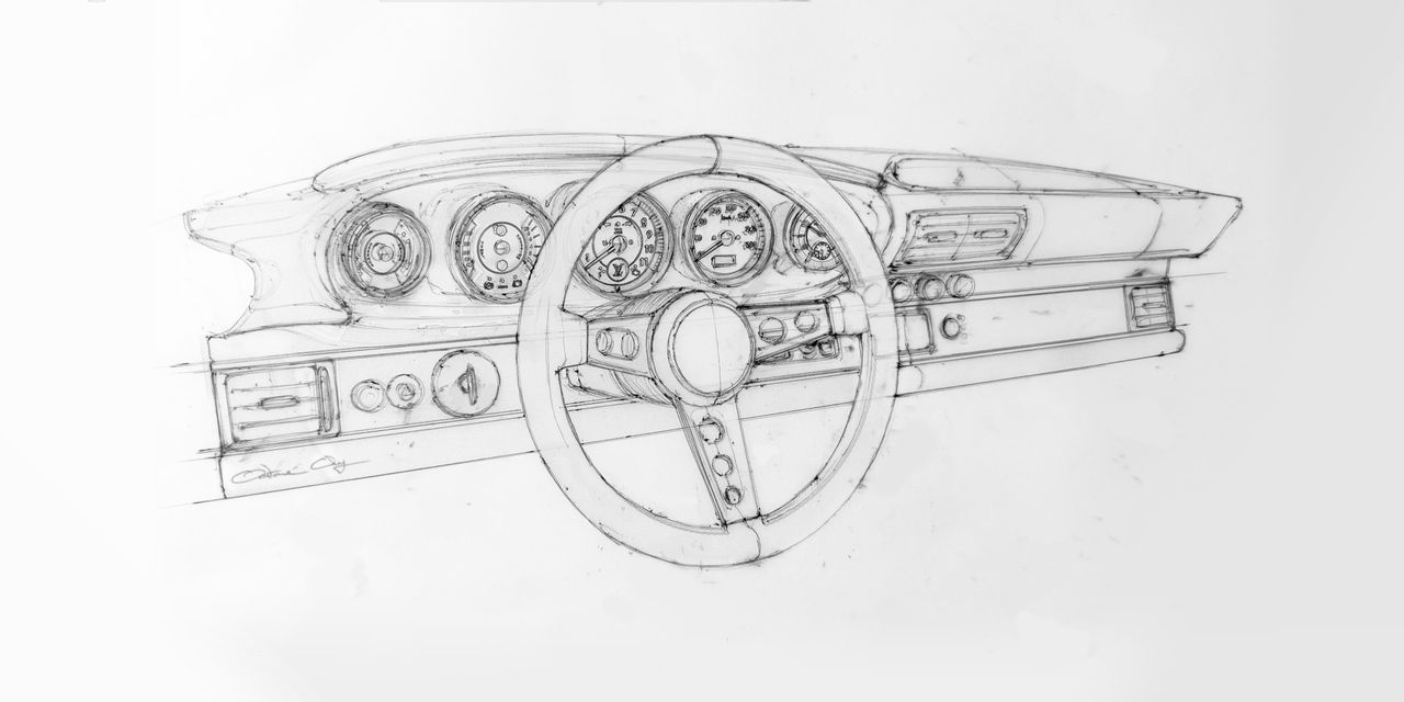 Sketches of the Porsche 911 Reimagined by Singer - Classic