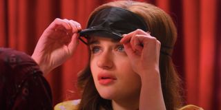 The Kissing Booth 2 Joey King removing her blindfold in surprise