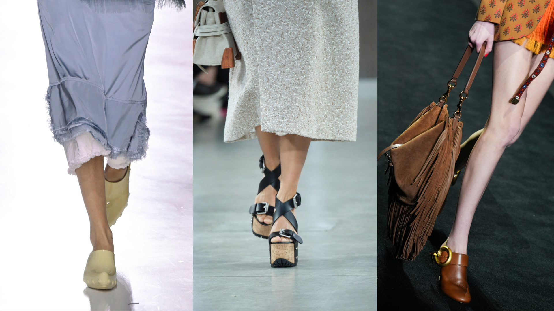 Bottega Veneta, Mosochino and Etro clogs.