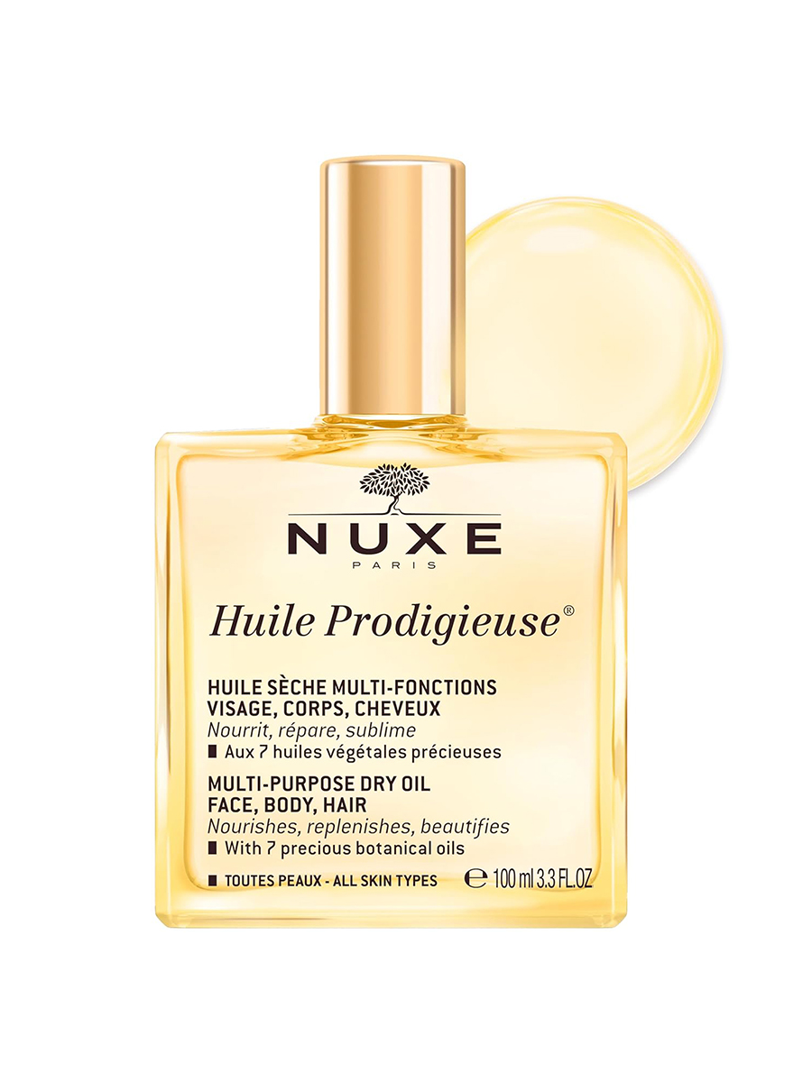 Nuxe, Nuxe Huile Prodigieuse Multi-Purpose Dry Oil - Radiant Glow and Lightweight Hydration for Face, Body &amp;amp; Hair. Nourishes, Repairs and Enhances