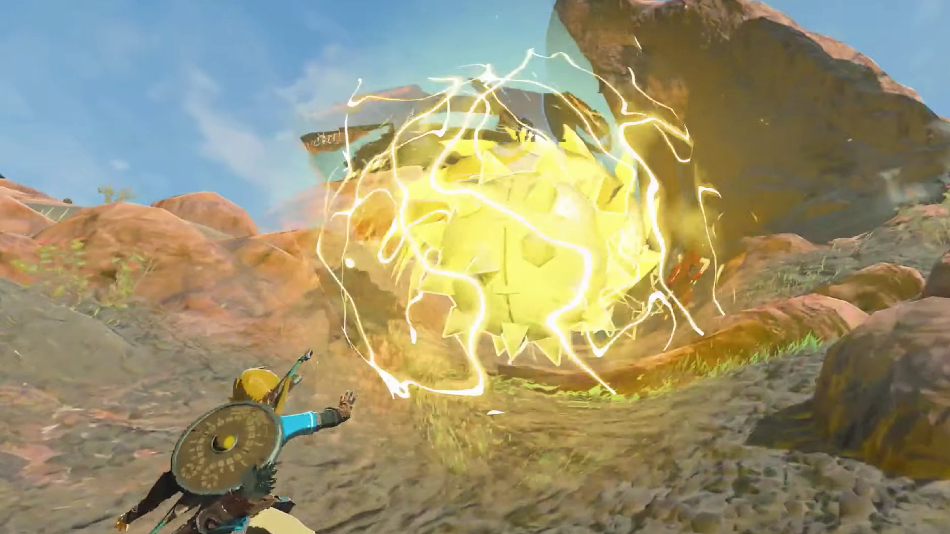 Breath of the Wild 2 trailer screenshot showing Link using his power