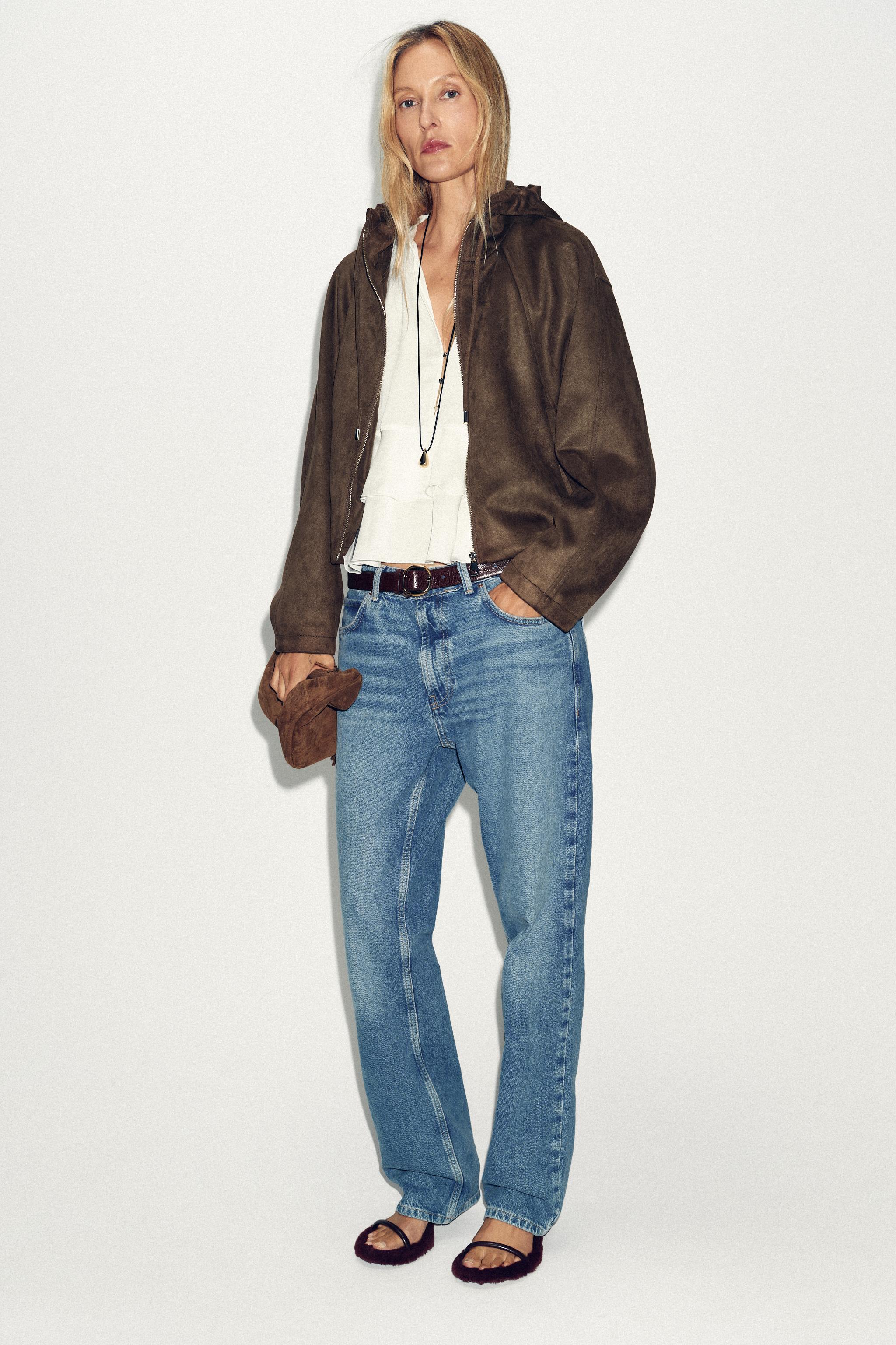 Faux Suede Hooded Bomber Jacket