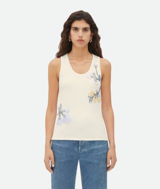 Embroidered Cotton Tank Top