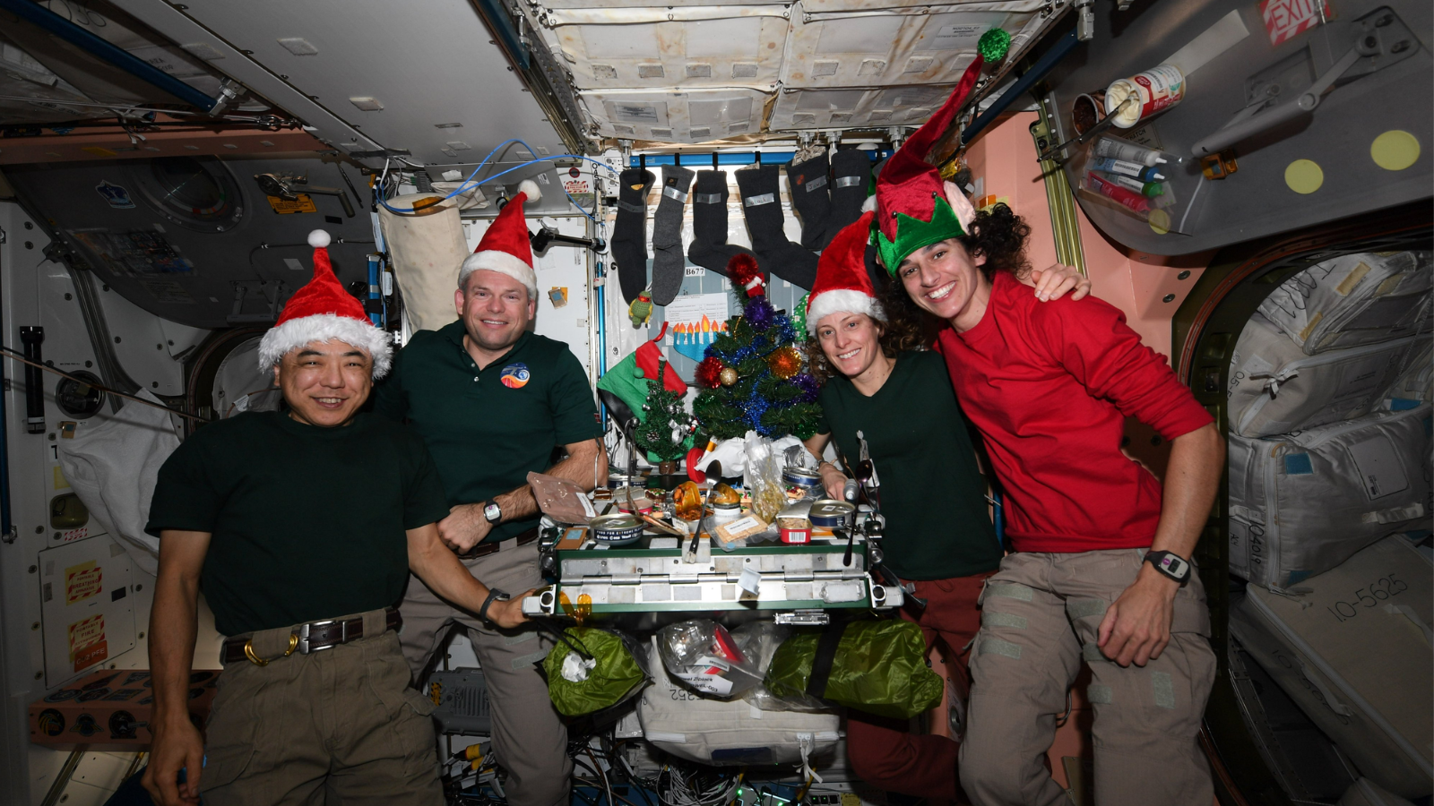 International Space Station astronauts hang stockings and light a menorah for the holidays (images, video) Space