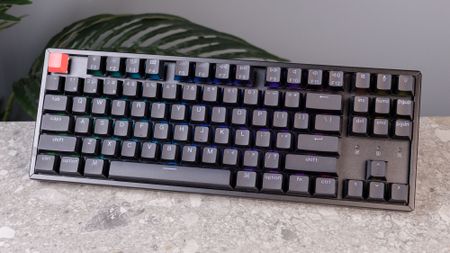 A black Keychron K8 V2 wireless mechanical keyboard