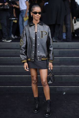 Letitia Wright attends the Prada show