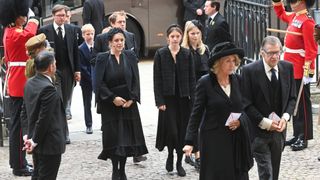 Laura Lopes and Tom Parker Bowles and their families attend Queen Elizabeth's funeral