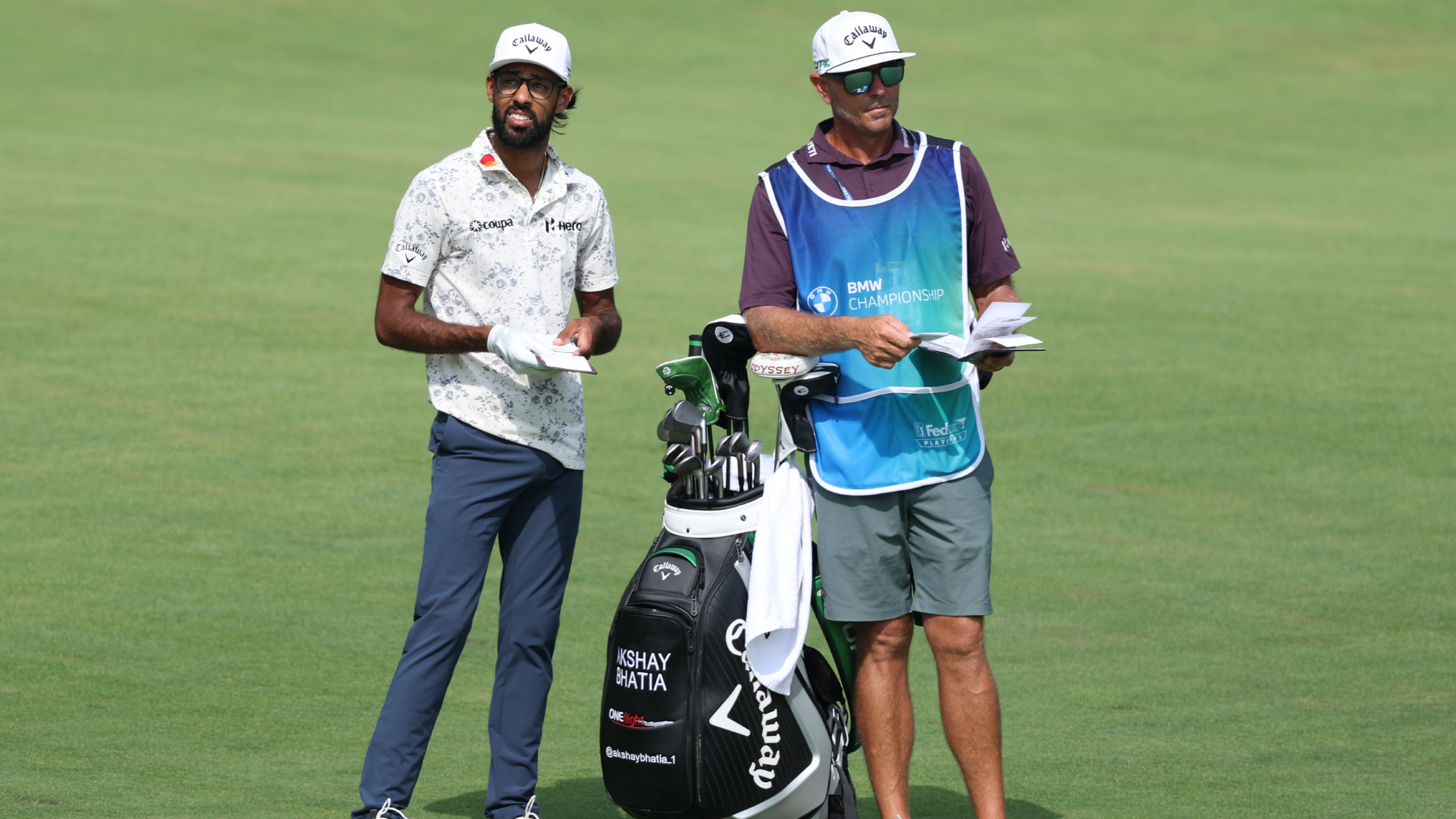 Akshay Bhatia and his caddie