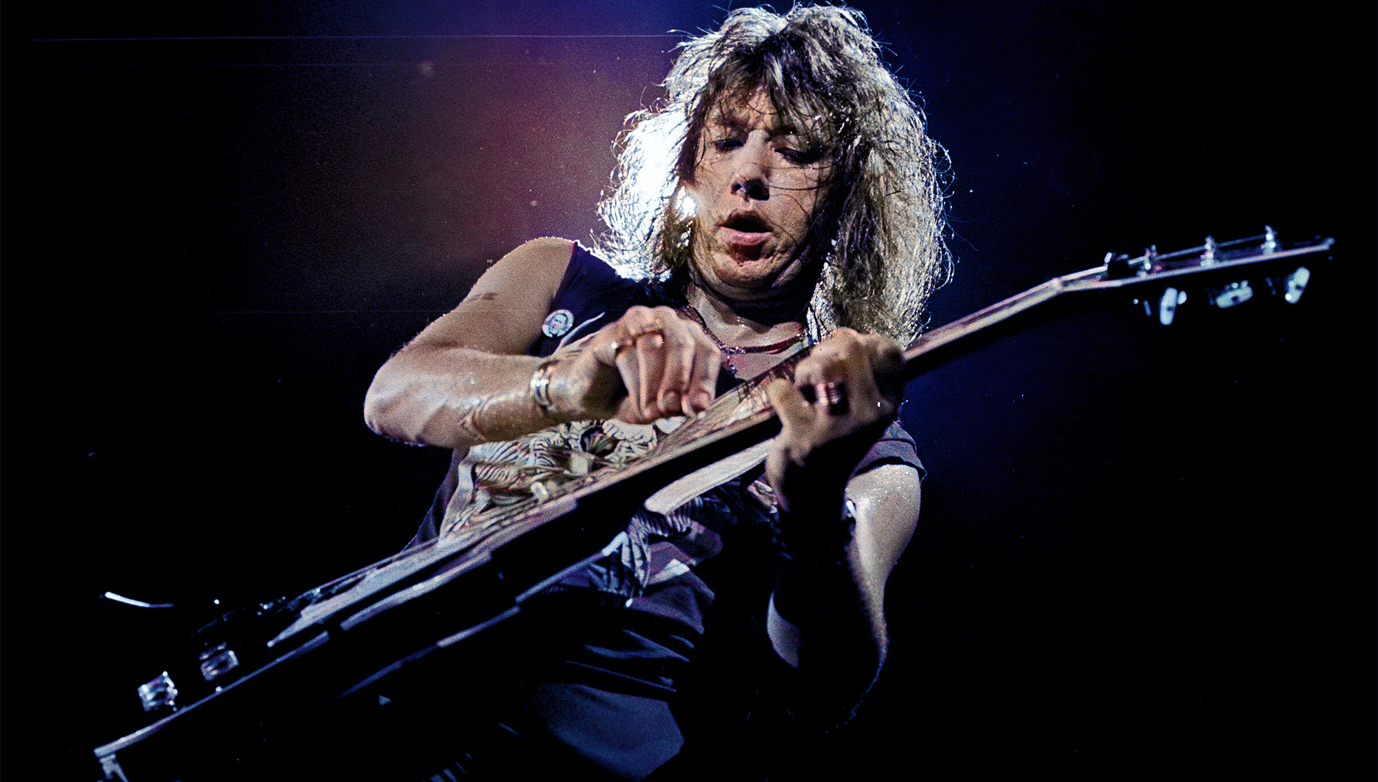 2R1143Y Ace Frehley performing in Oakland, California 1987 