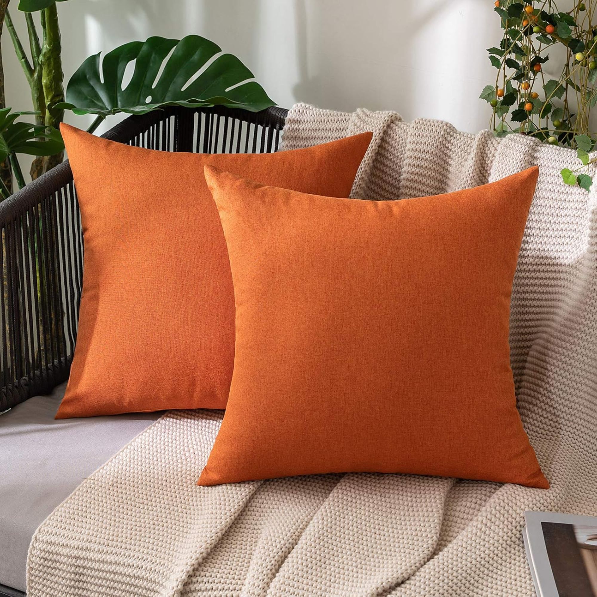 Burnt orange outdoor cushions